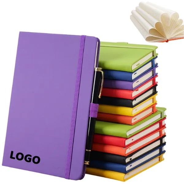 A5 Lined Hardcover Business Notebook with Strap 2