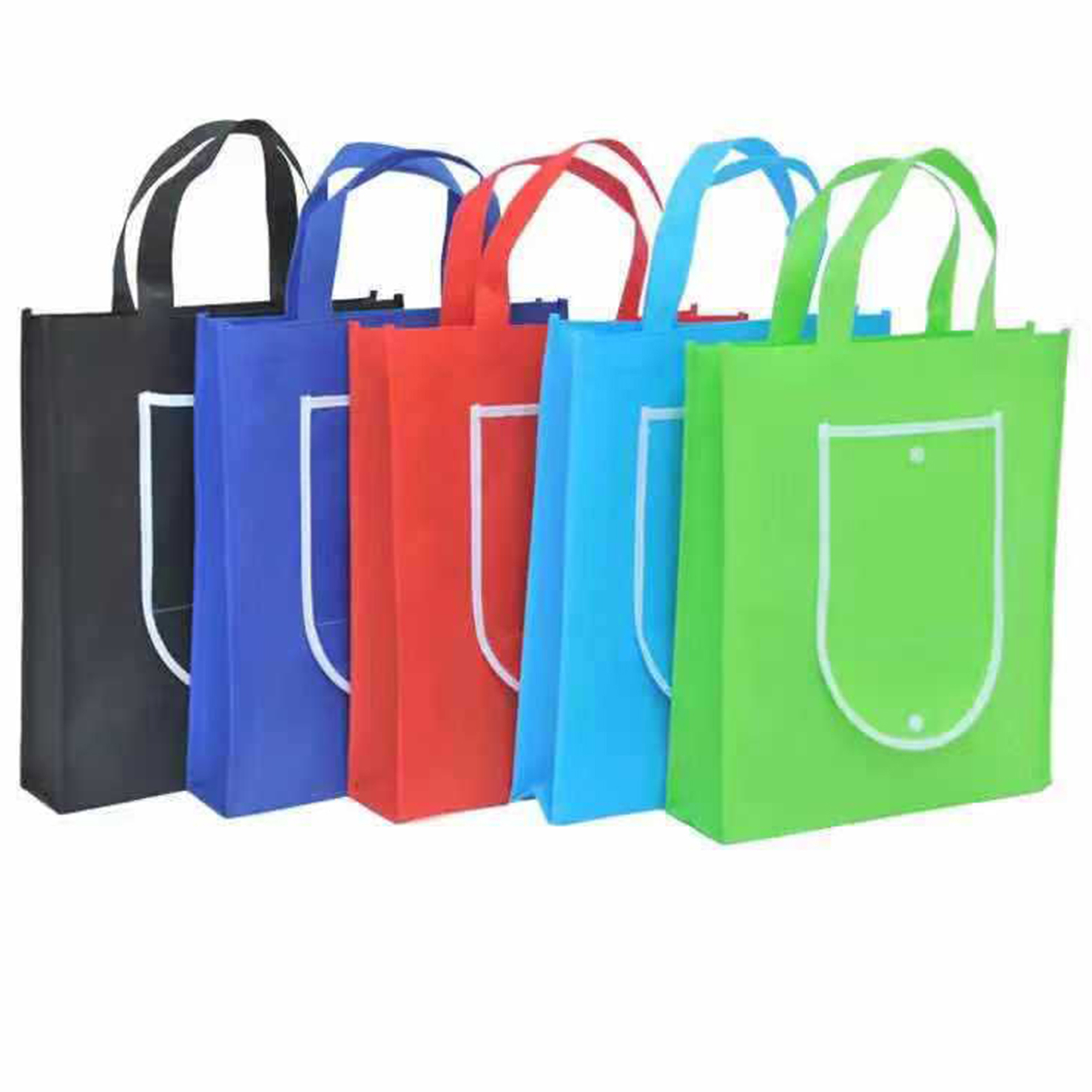 Non-Woven Foldable Tote Bag With White Edge Decoratoin 2