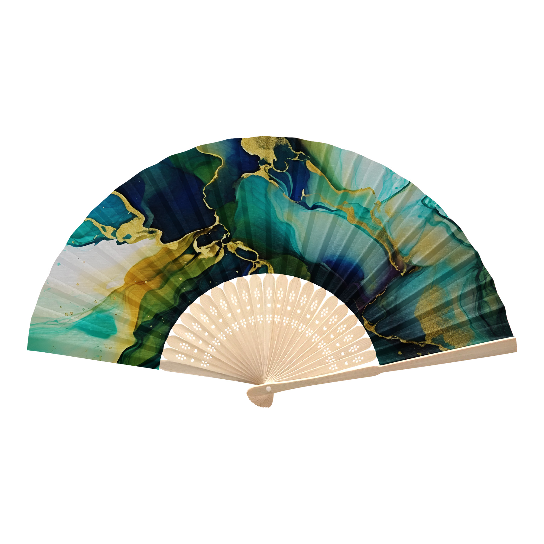 Bamboo Handle Folding Fans 10