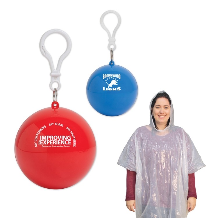 Rain Poncho in Ball Keychain 2