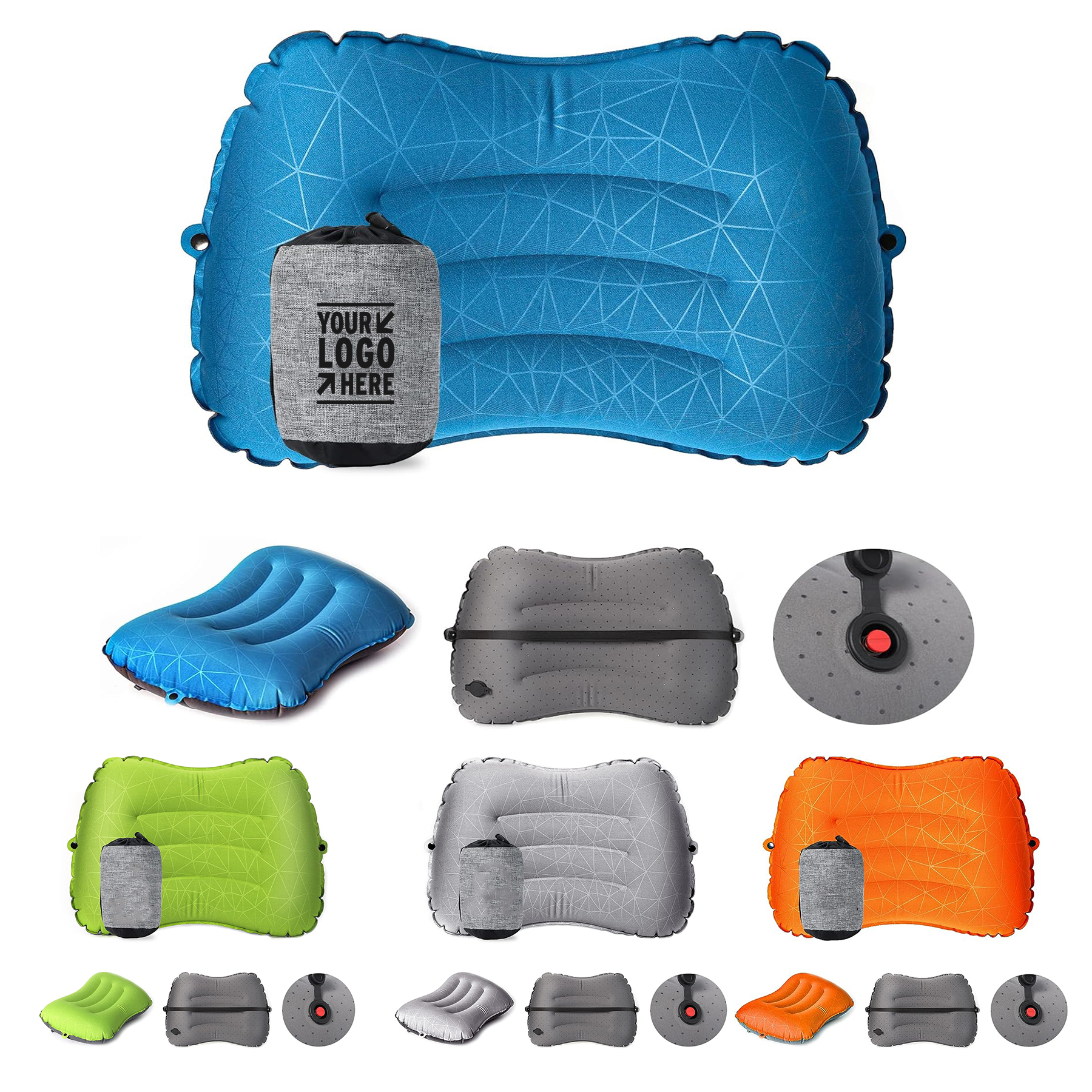 Lumbar Support 2.0 Blow Up Backpacking Airplane Camping Inflatable Travel Pillow