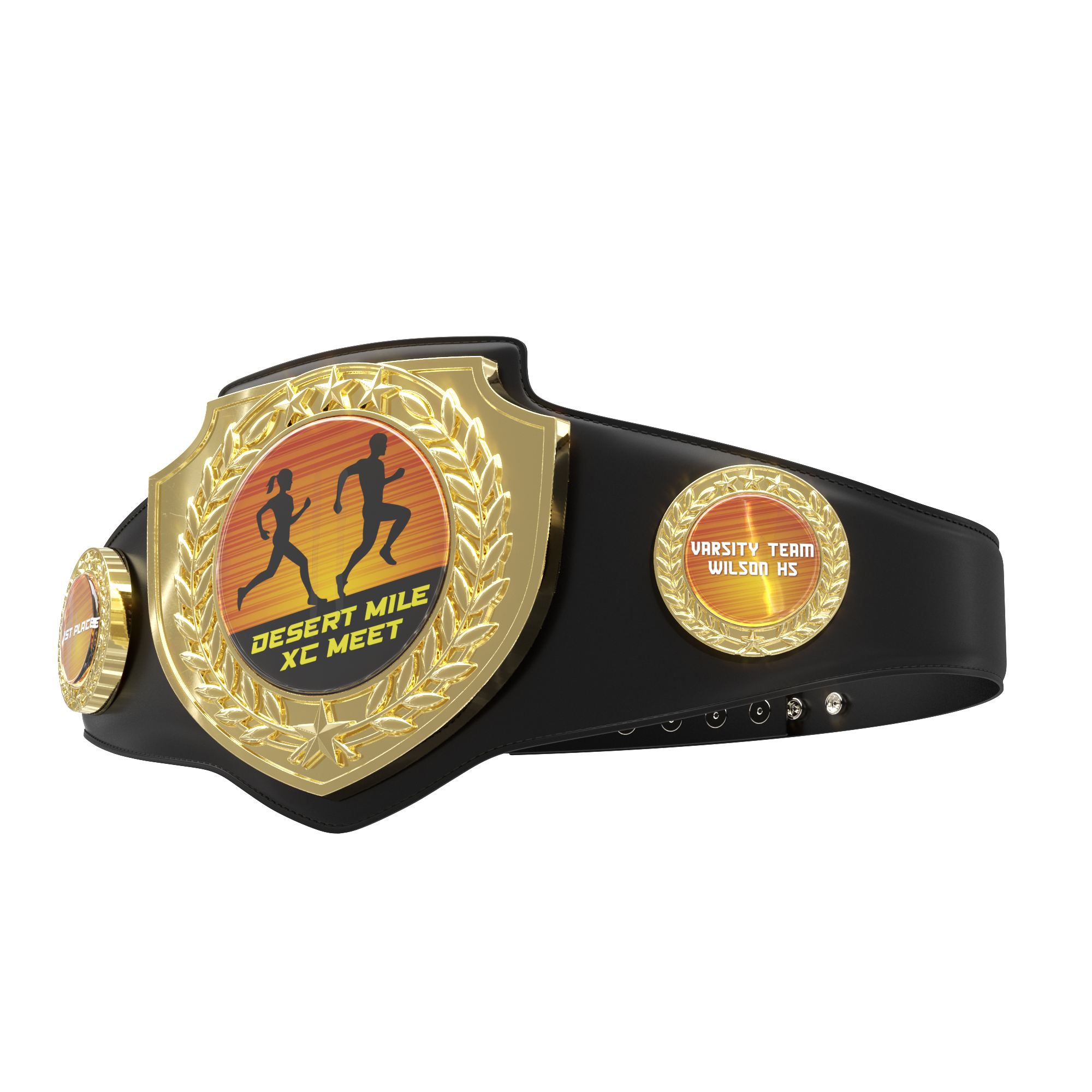 Express Vibraprint® Bright Champion Award Shield Belt 16