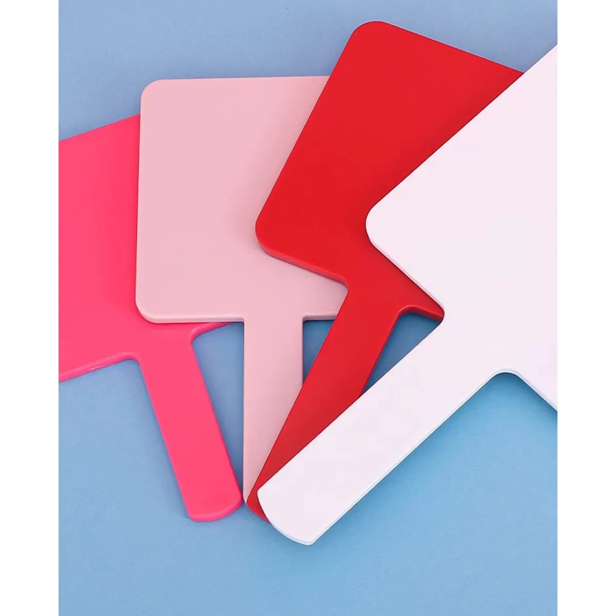 Handheld Cosmetic Mirror Portable Square Plastic Home Travel 1