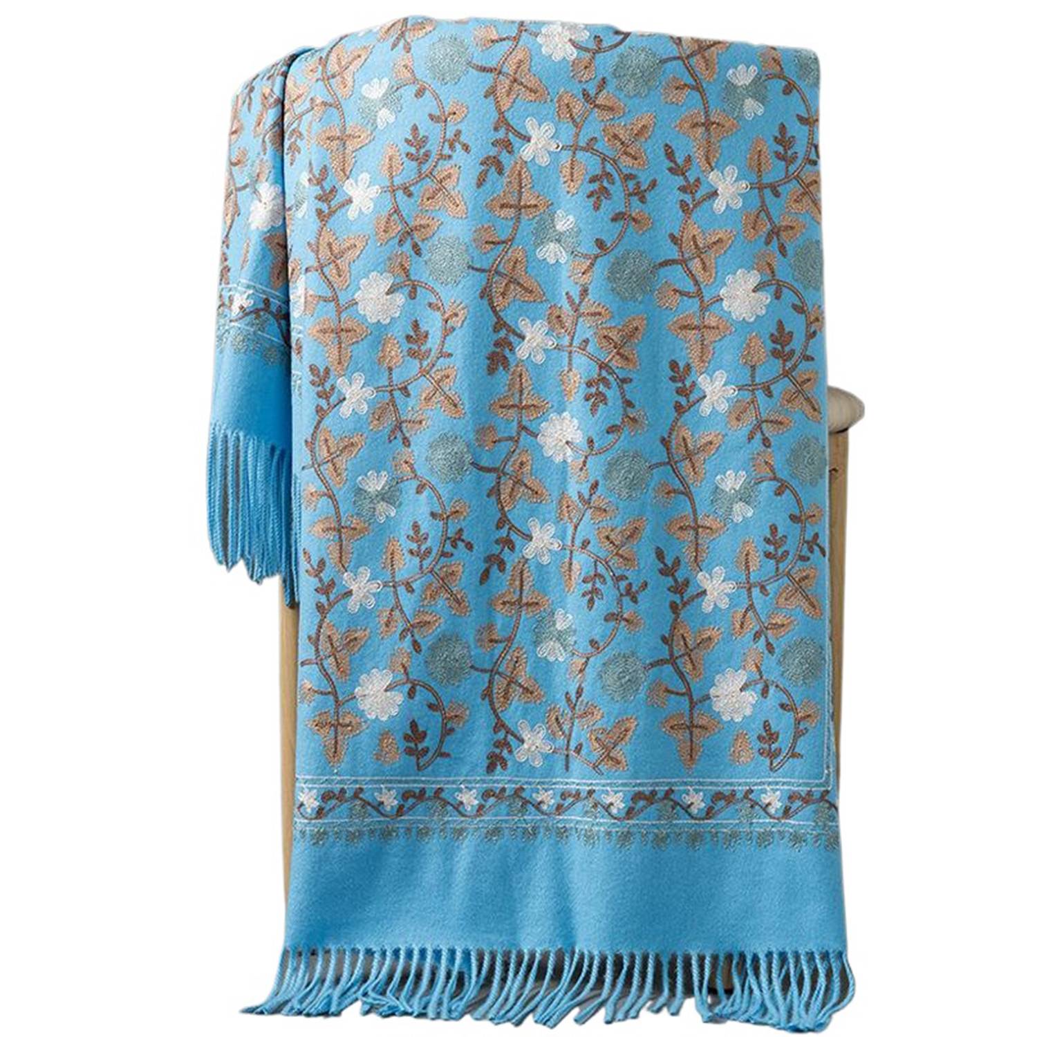 Womens Polyester Winter Tassel Wrap Shawl 9