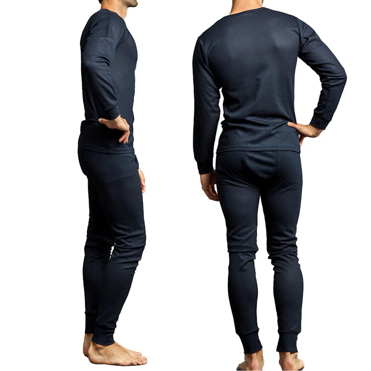 Adult Thermal Underwear Sets - 2XL Navy 2