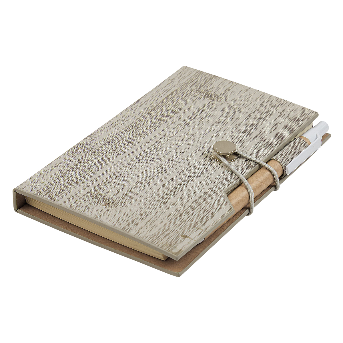 Woodgrain Look Notebook With Sticky Notes And Flags 7