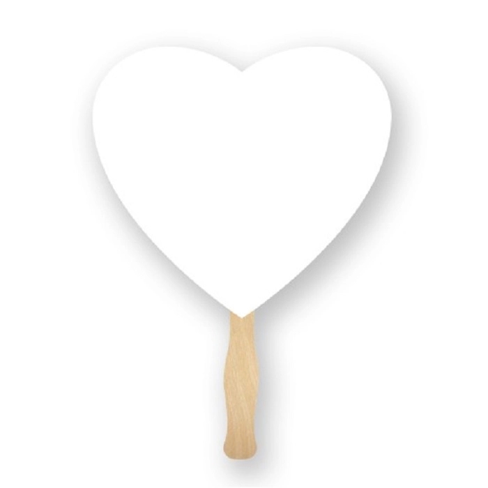 8" Heart Shape Hand Fan with Handle 3