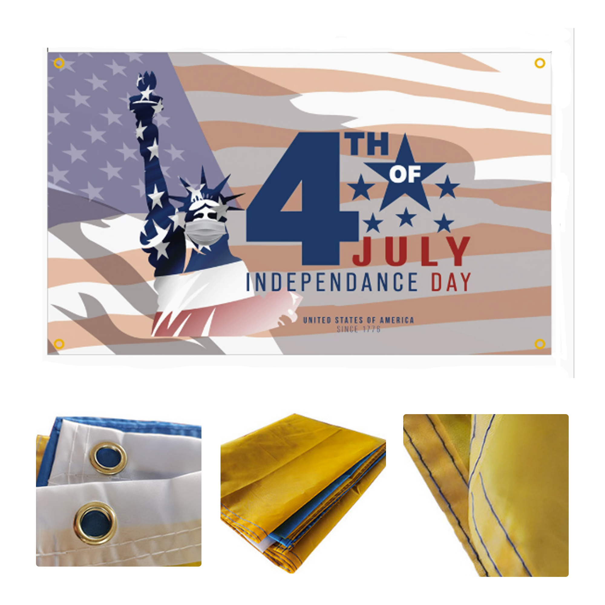 MOQ 50 New Amazon Independence Day Banner USA Flag Custom Logo Party Decoration 2