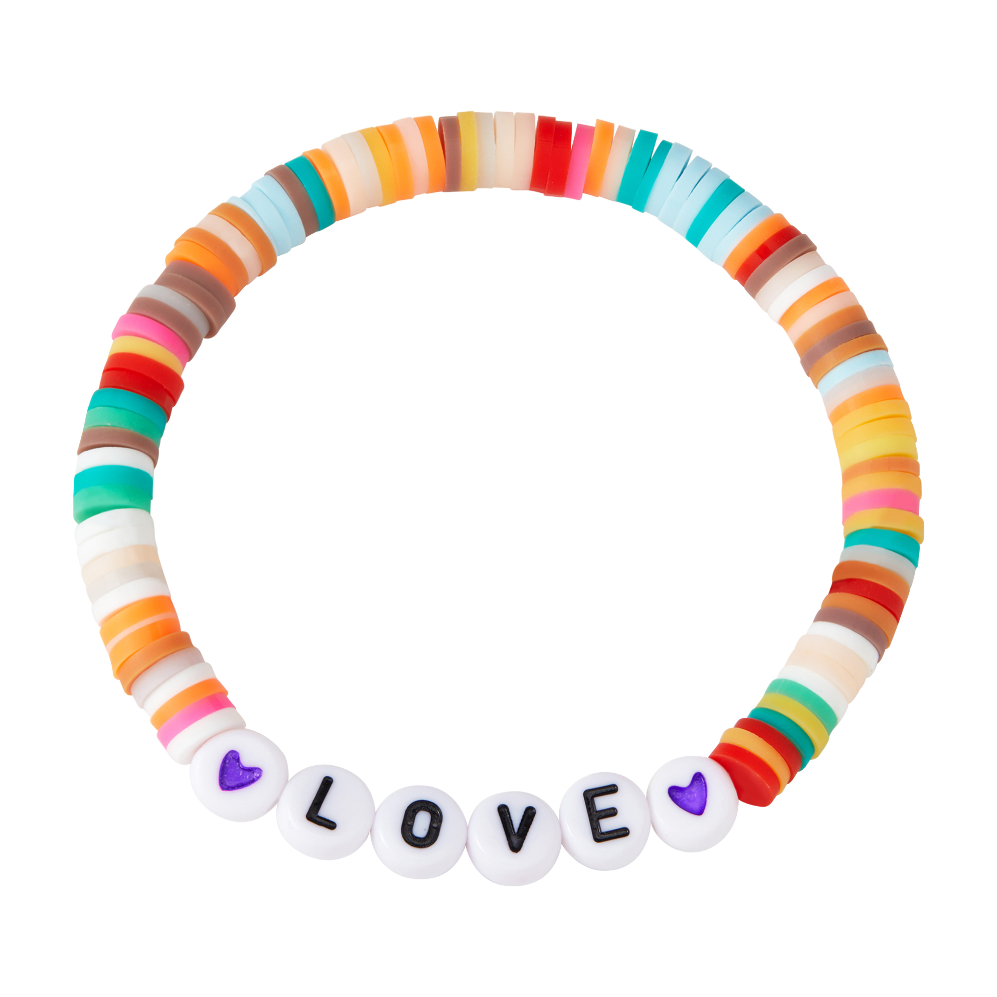 Handmade Bohemian Stackable Letter Beaded Soft Clay Bracelet 15