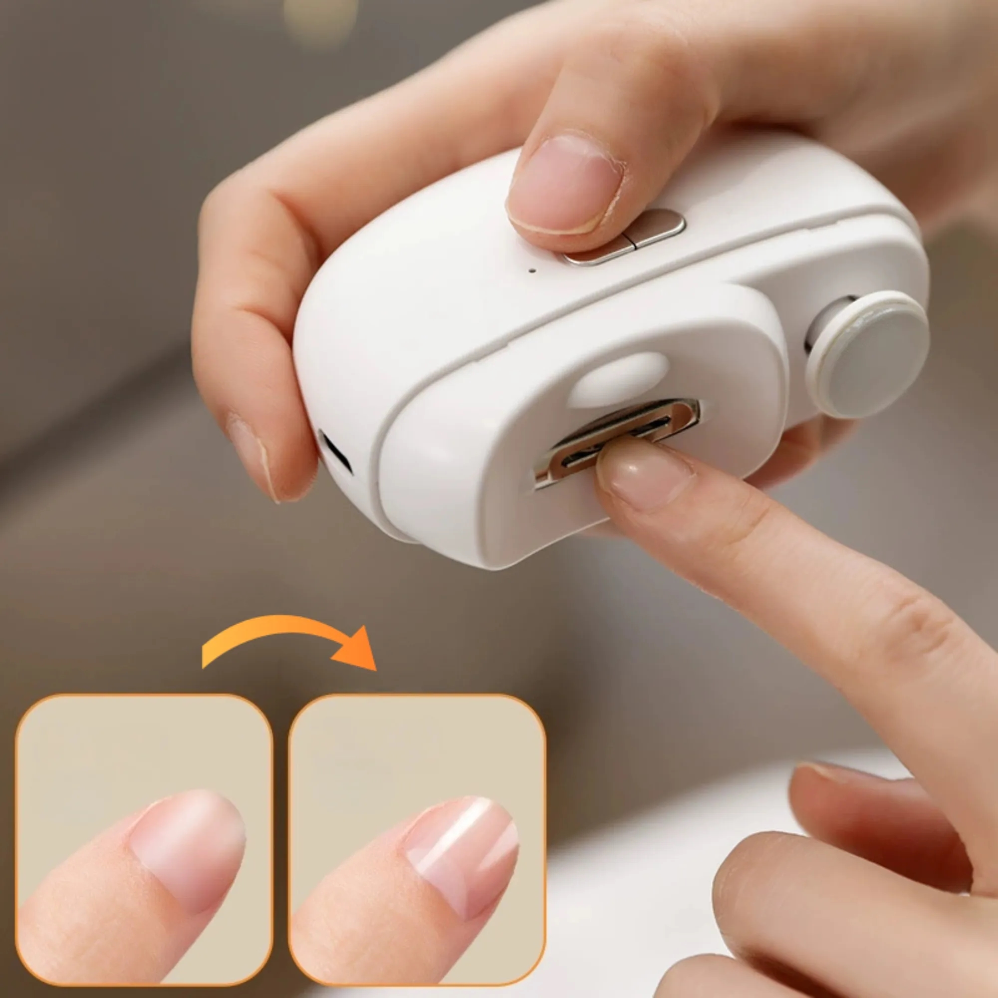 Portable Electric Nail Clipper With Light And Polisher 8