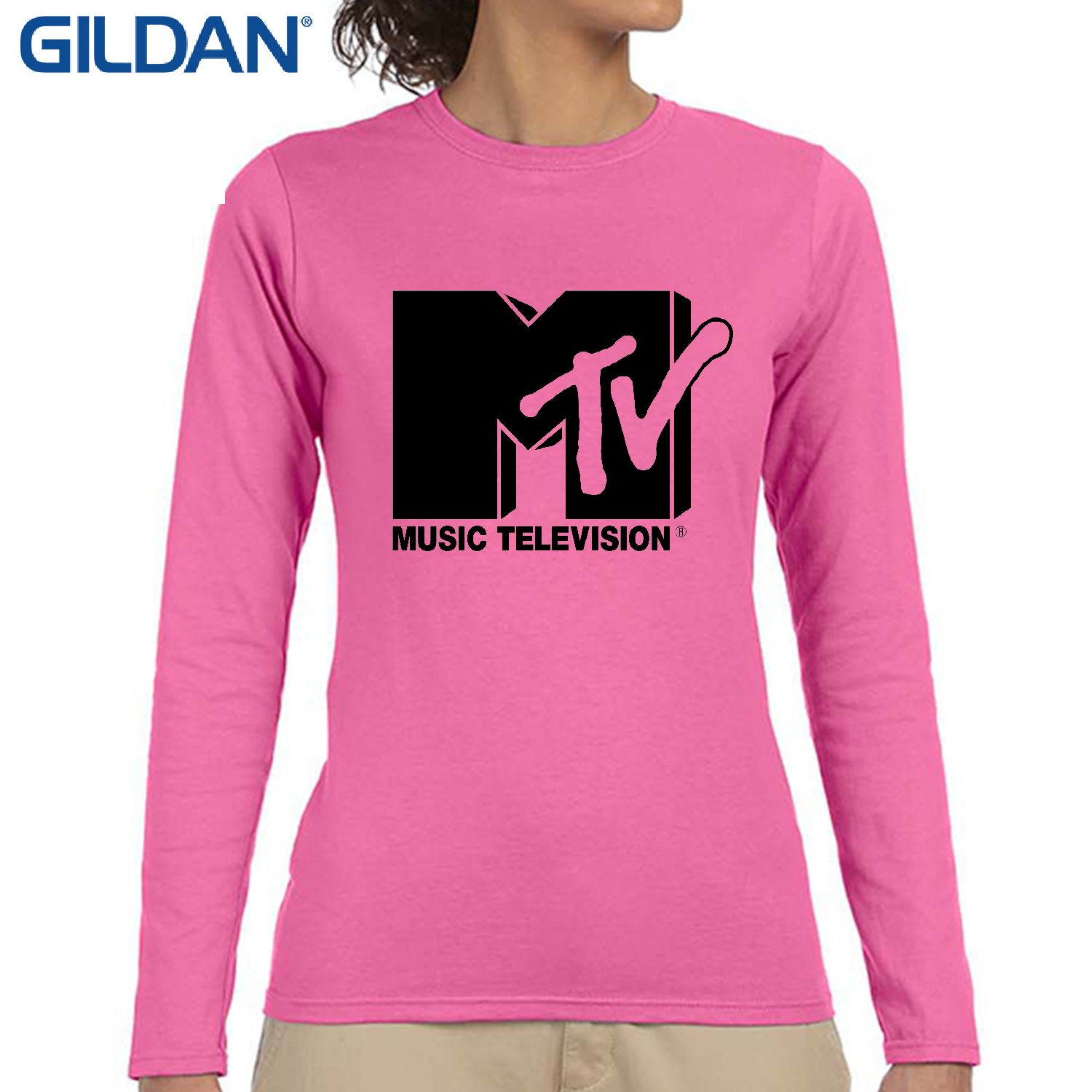 Gildan 4.5 oz 100% Cotton Preshrunk Softstyle Girls' Fit Long Sleeve T-Shirts 10
