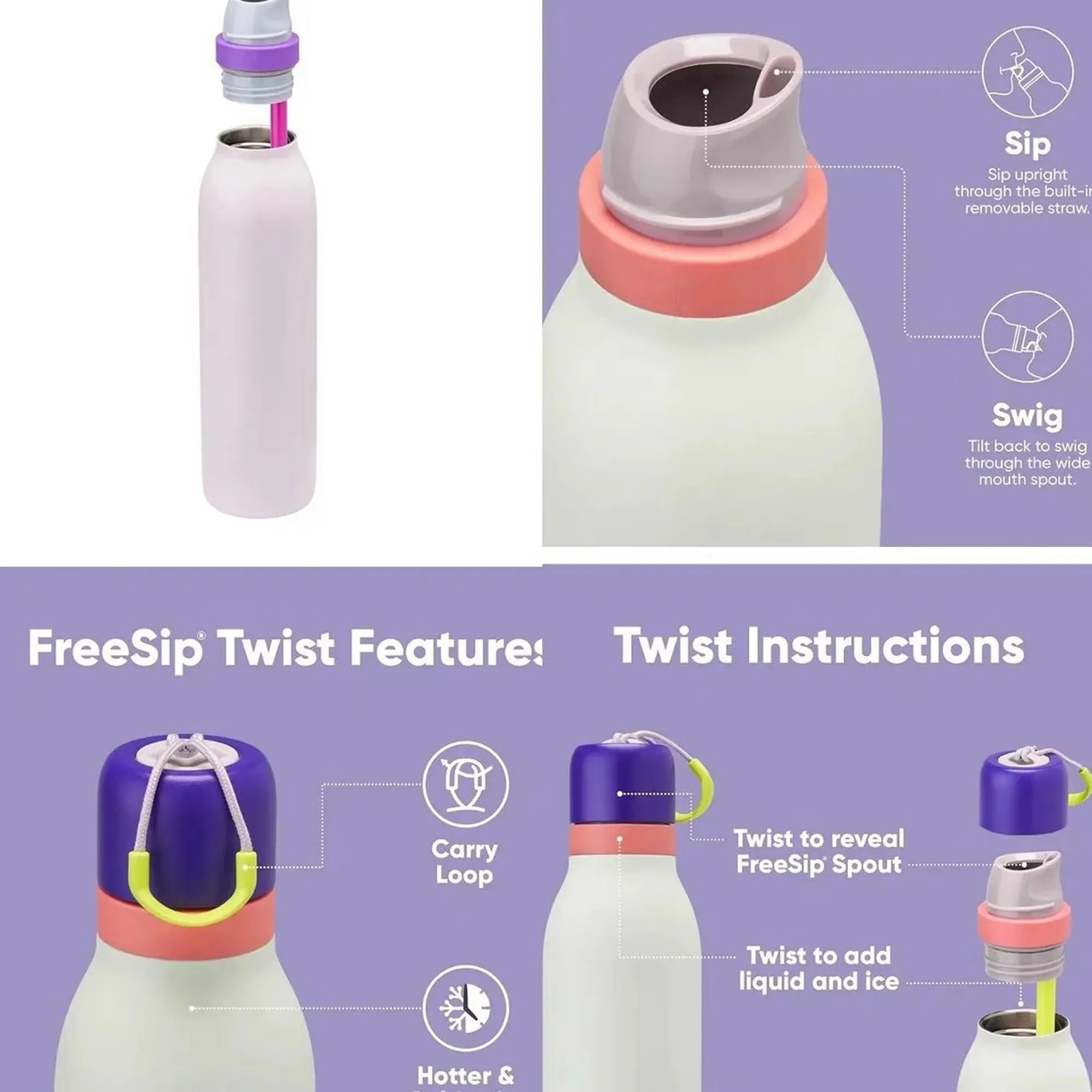 18oz Insulated vacuum flask Sports Water Bottles Macaron 13