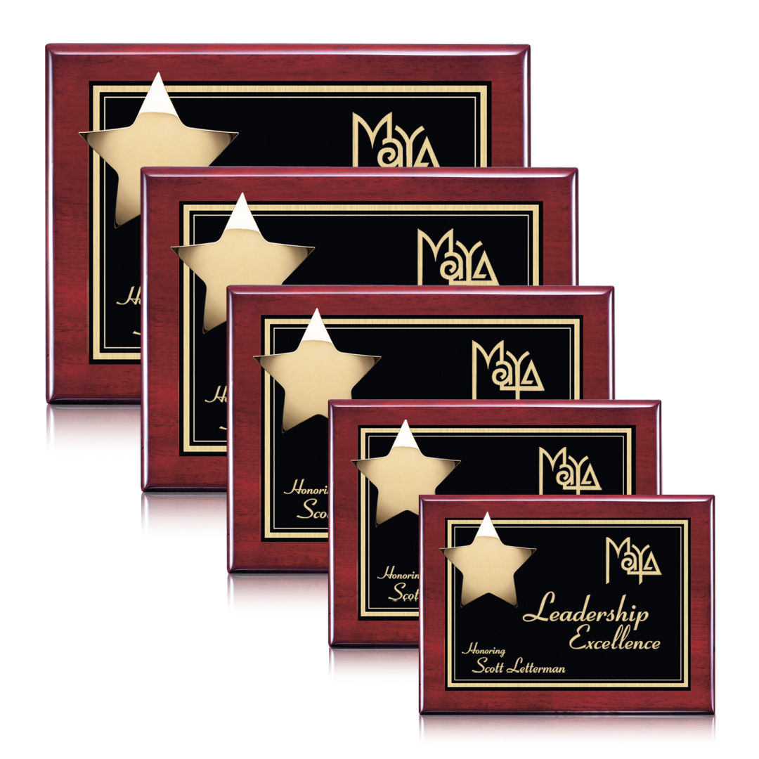 Hollister Plaque - Rosewood/Gold 11