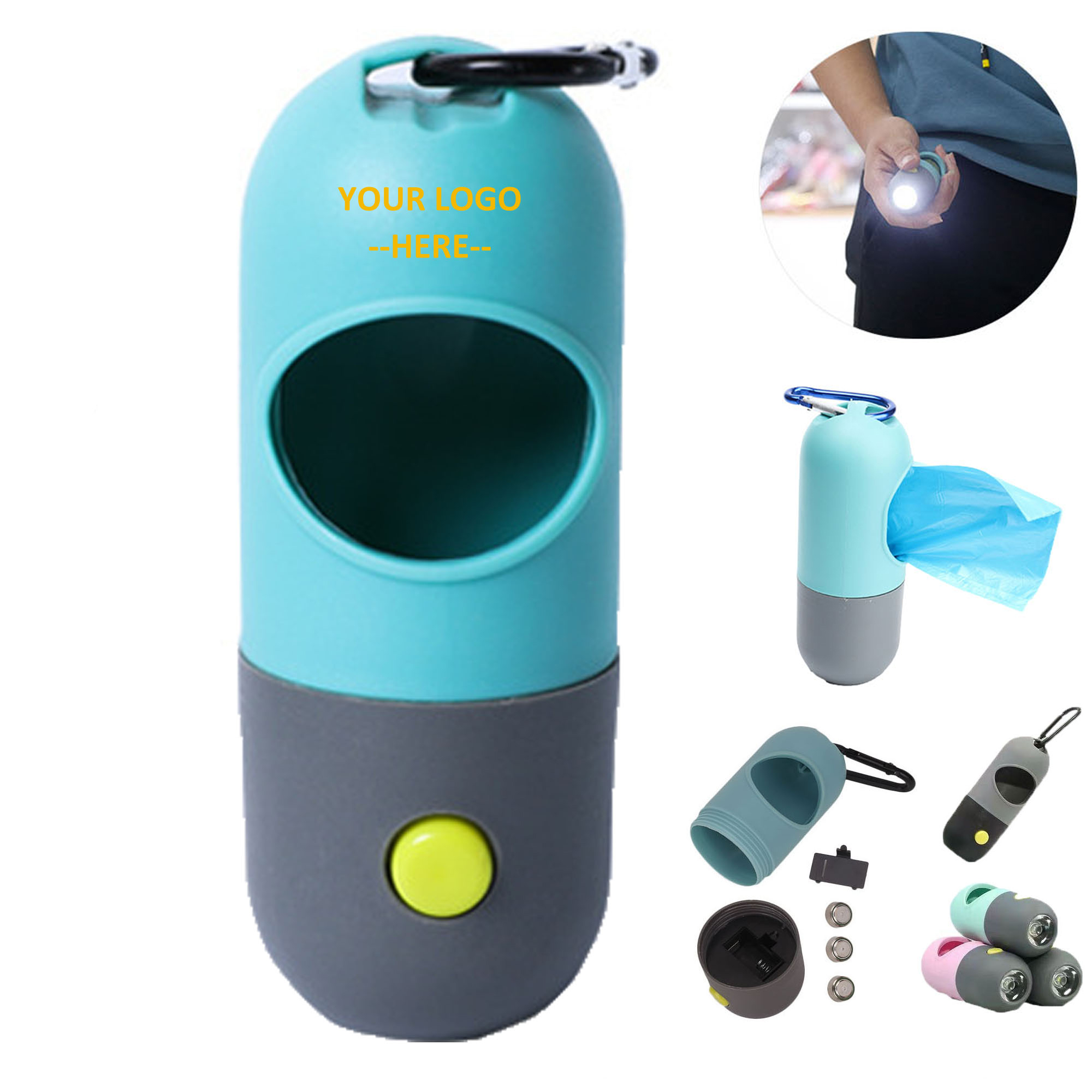 LED Flashlight Poop Bags Holder 3