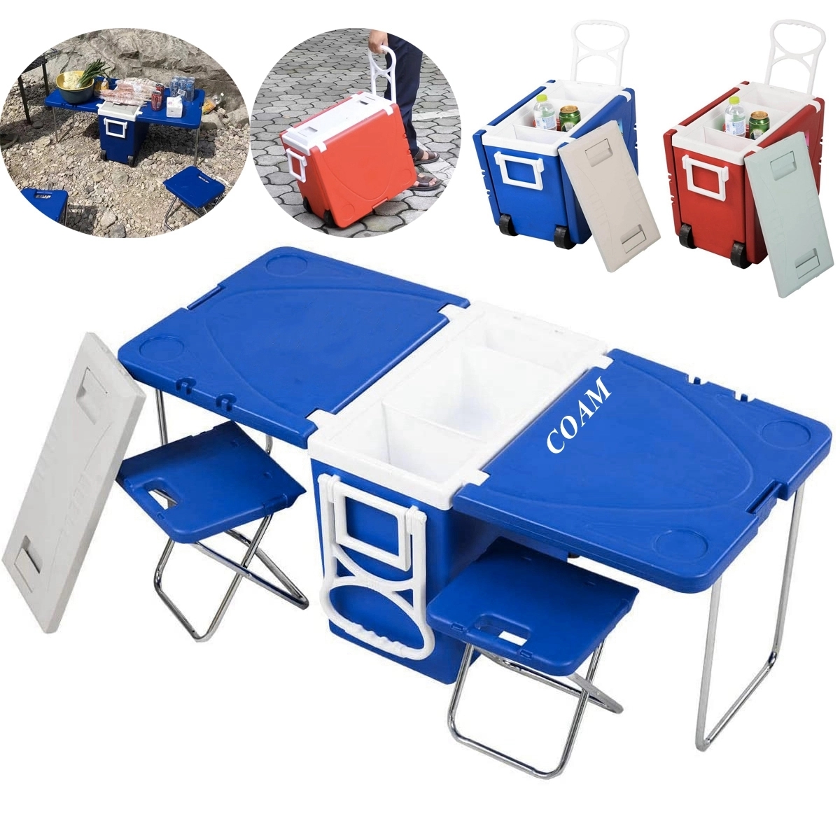 Multi Function Outdoor Picnic Camping Roller Cooler 1