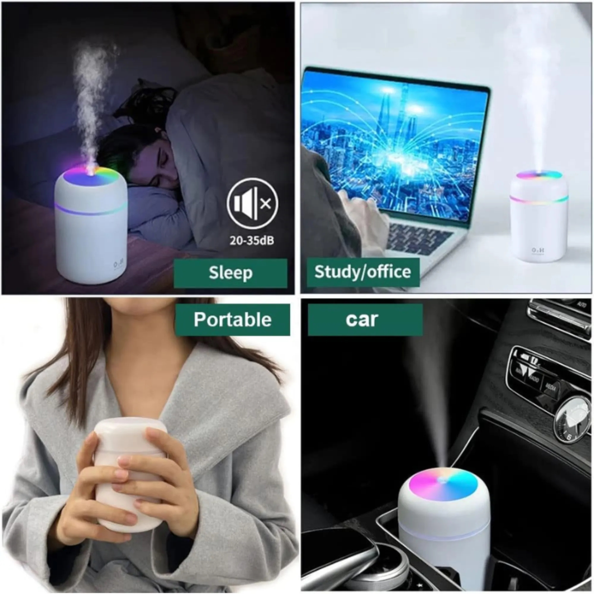 Car Mini Multicolor LED Essential Oil Humidifier 2