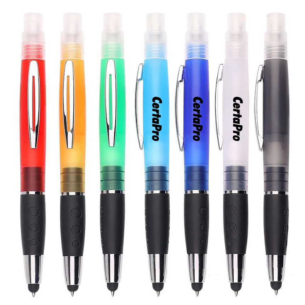 Multi-Purpose Stylus Spray hand Sanitizer Twist Pen 1