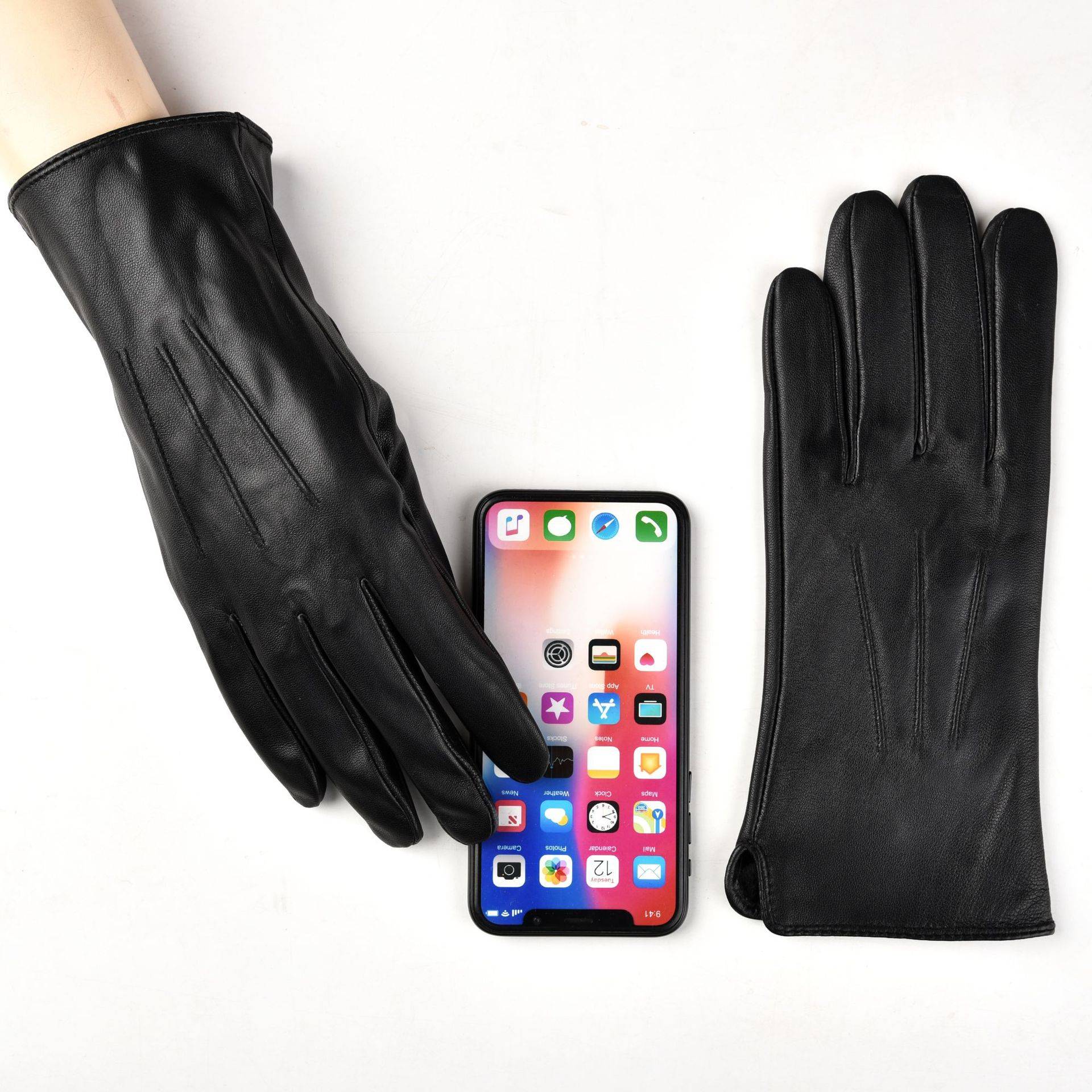 Winter Genuine Leather Lambskin Gloves for ladies 4