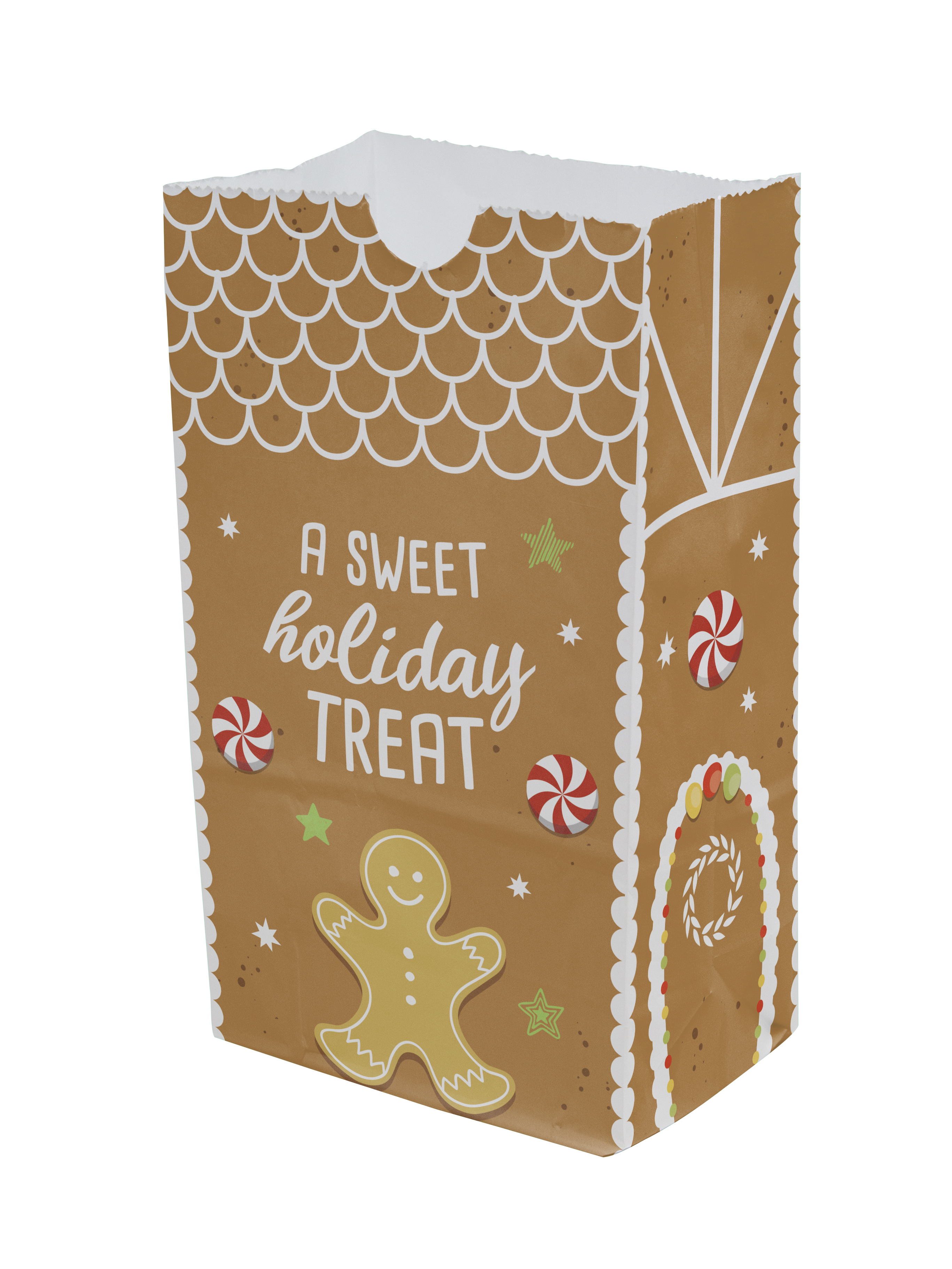 SOS 4# Multi-Sided Full Color White Paper Bag (5" x 8.5" x 3.125")