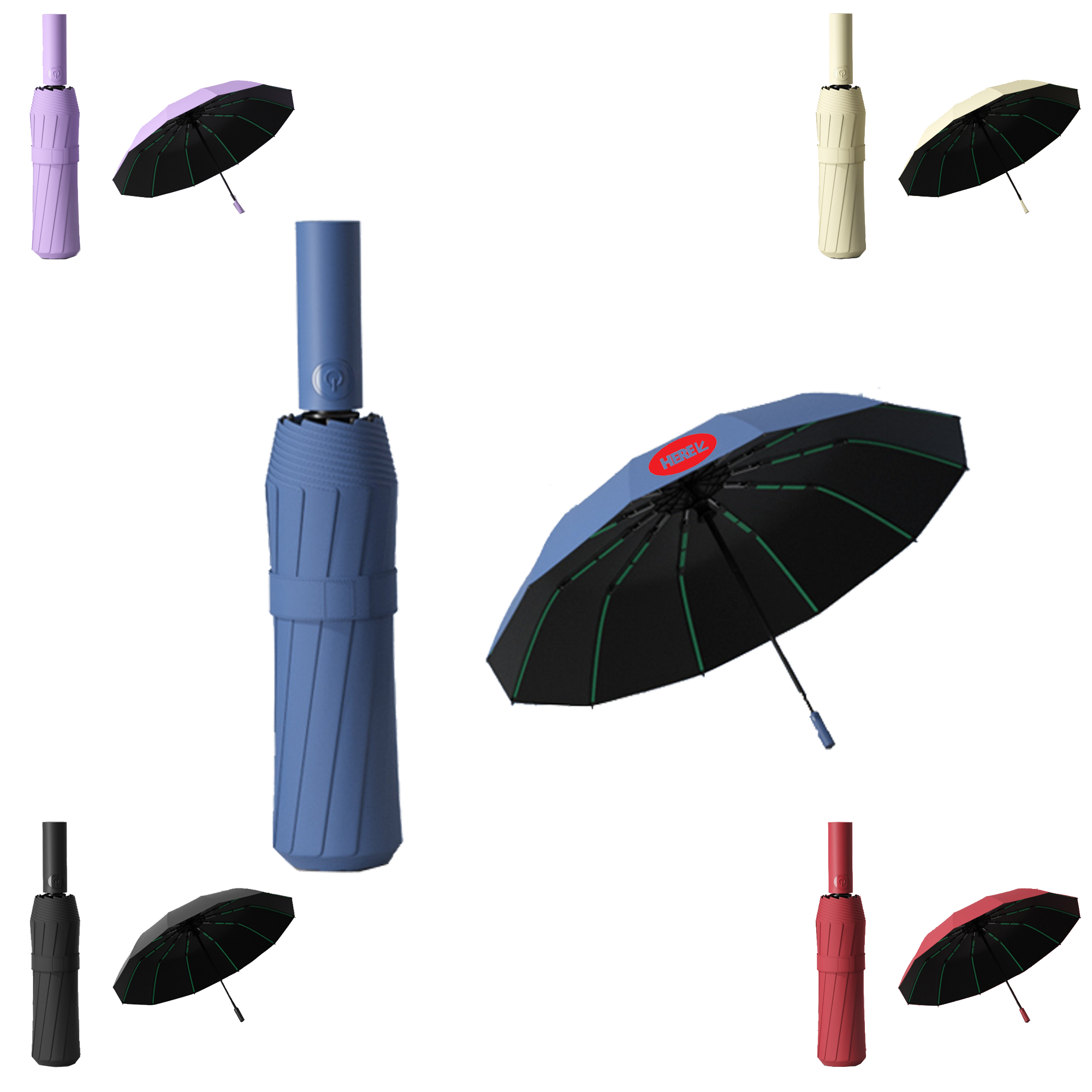 MOQ 5pcs 12-Rib Portable Umbrella 3