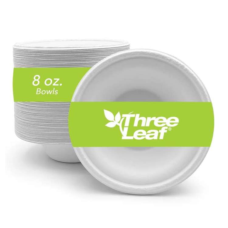 Three Leaf 8oz. Bagasse Bowls 50 Pack 1