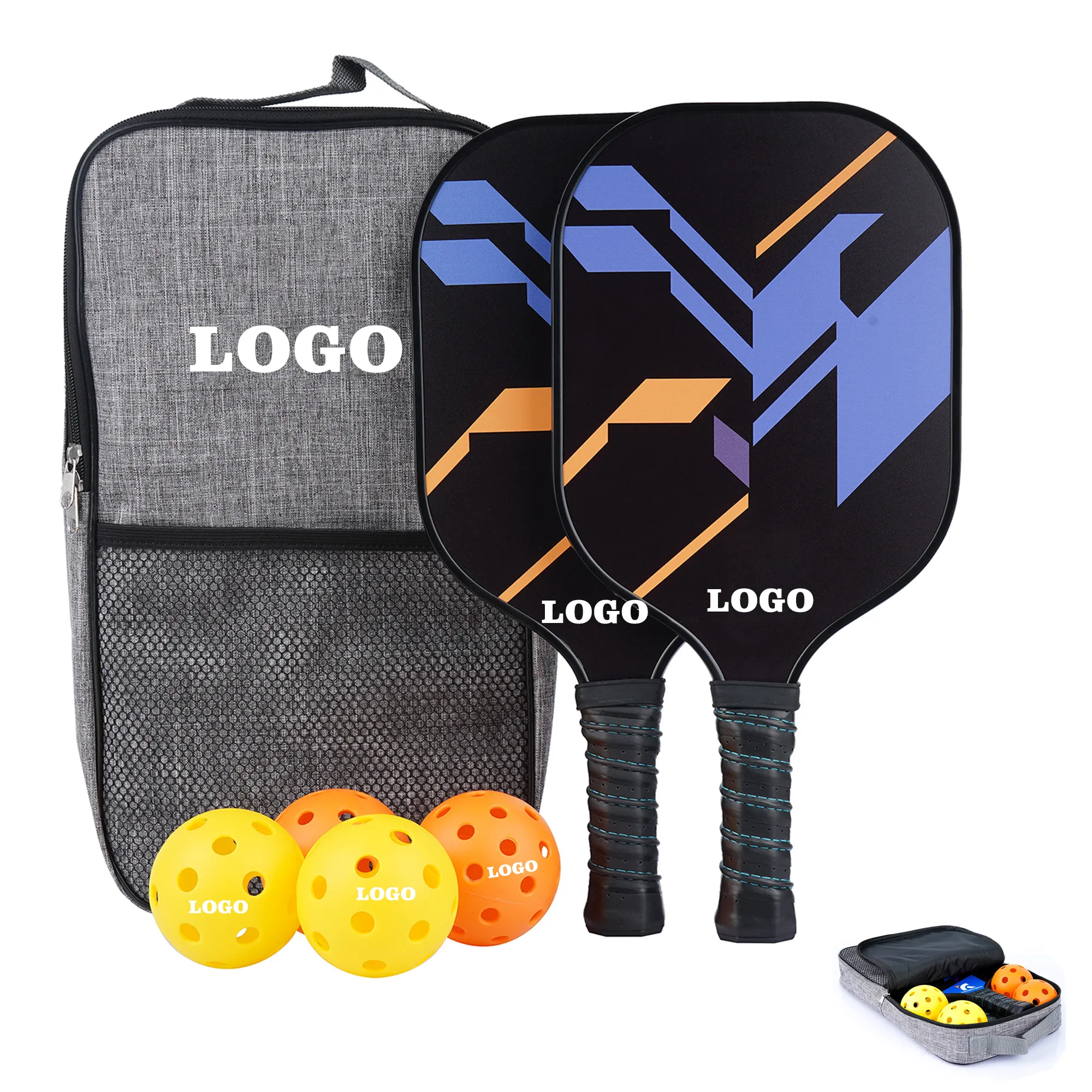 Pickleball Set With Four Balls Two Rackets One Bag 1