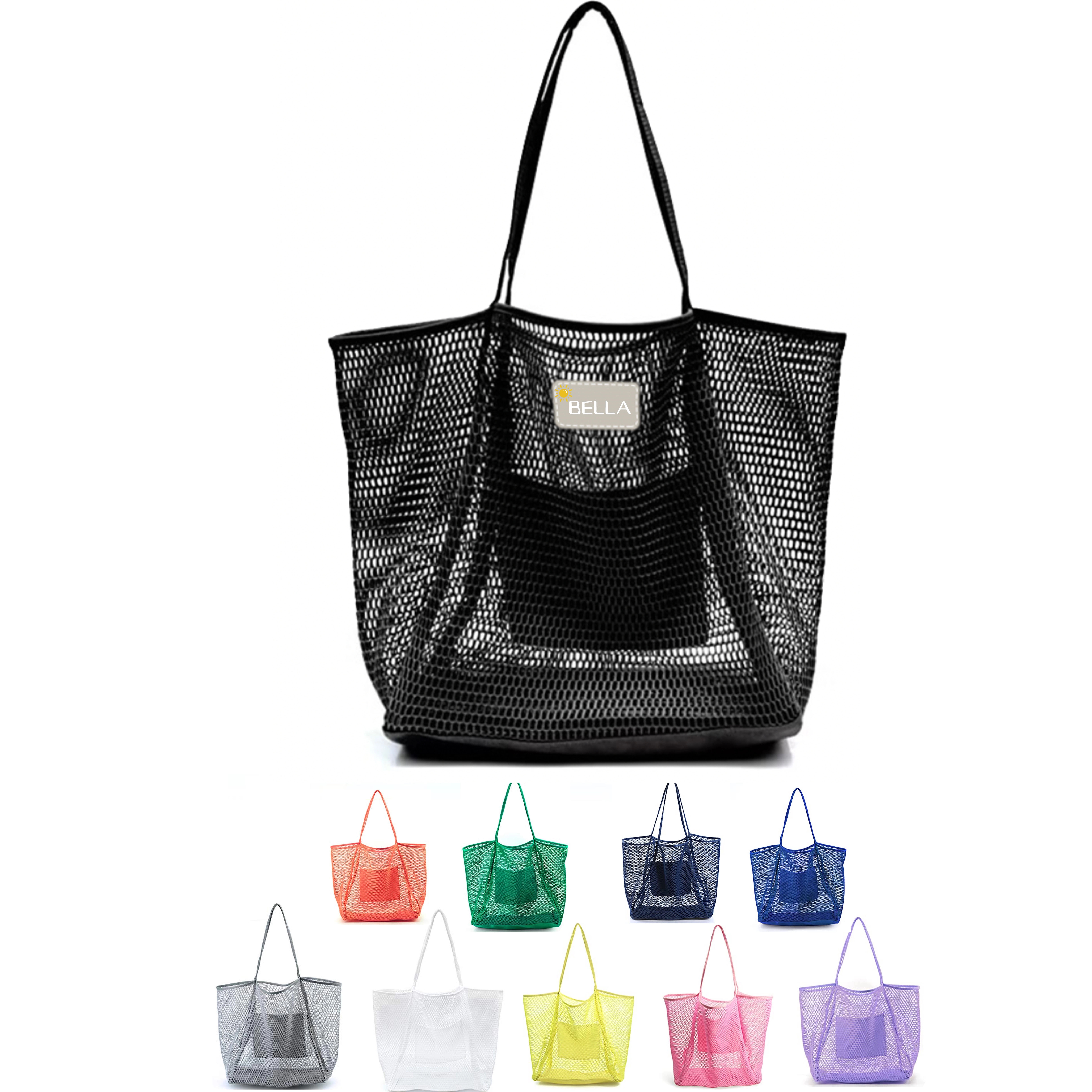Mesh Beach Tote Womens Shoulder Handbag 1
