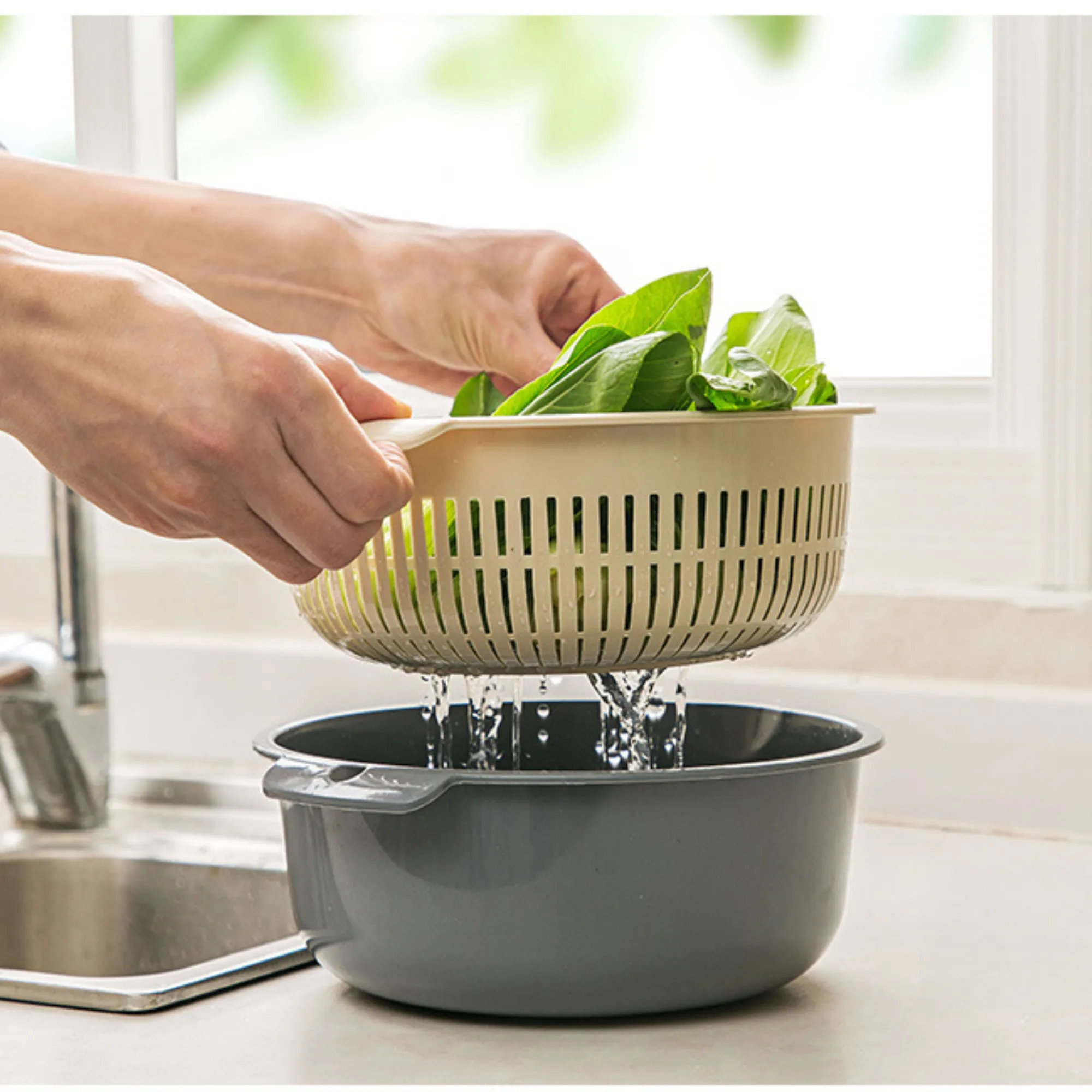 Double round drain basket 4