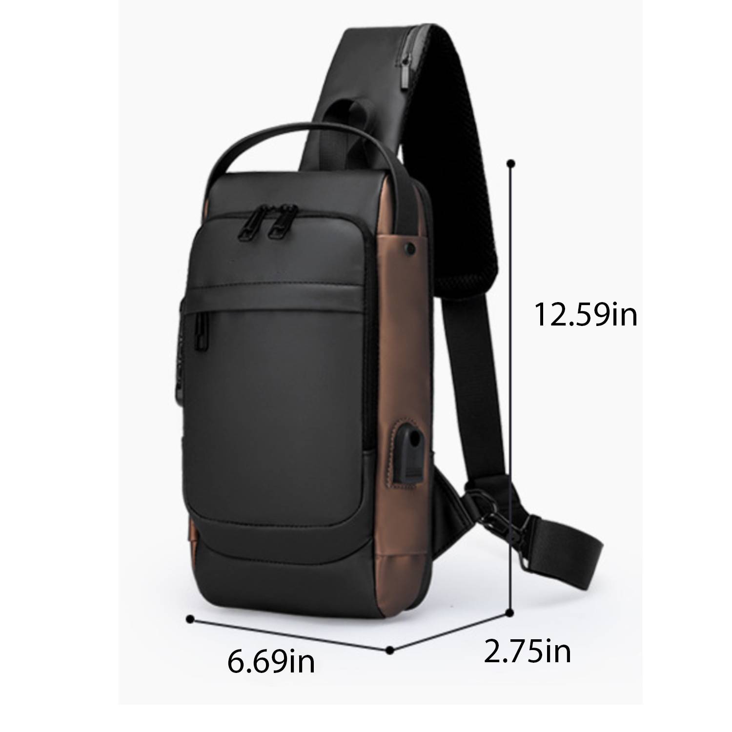 Men's Sports Chest Bag With Usb Charging Port 5