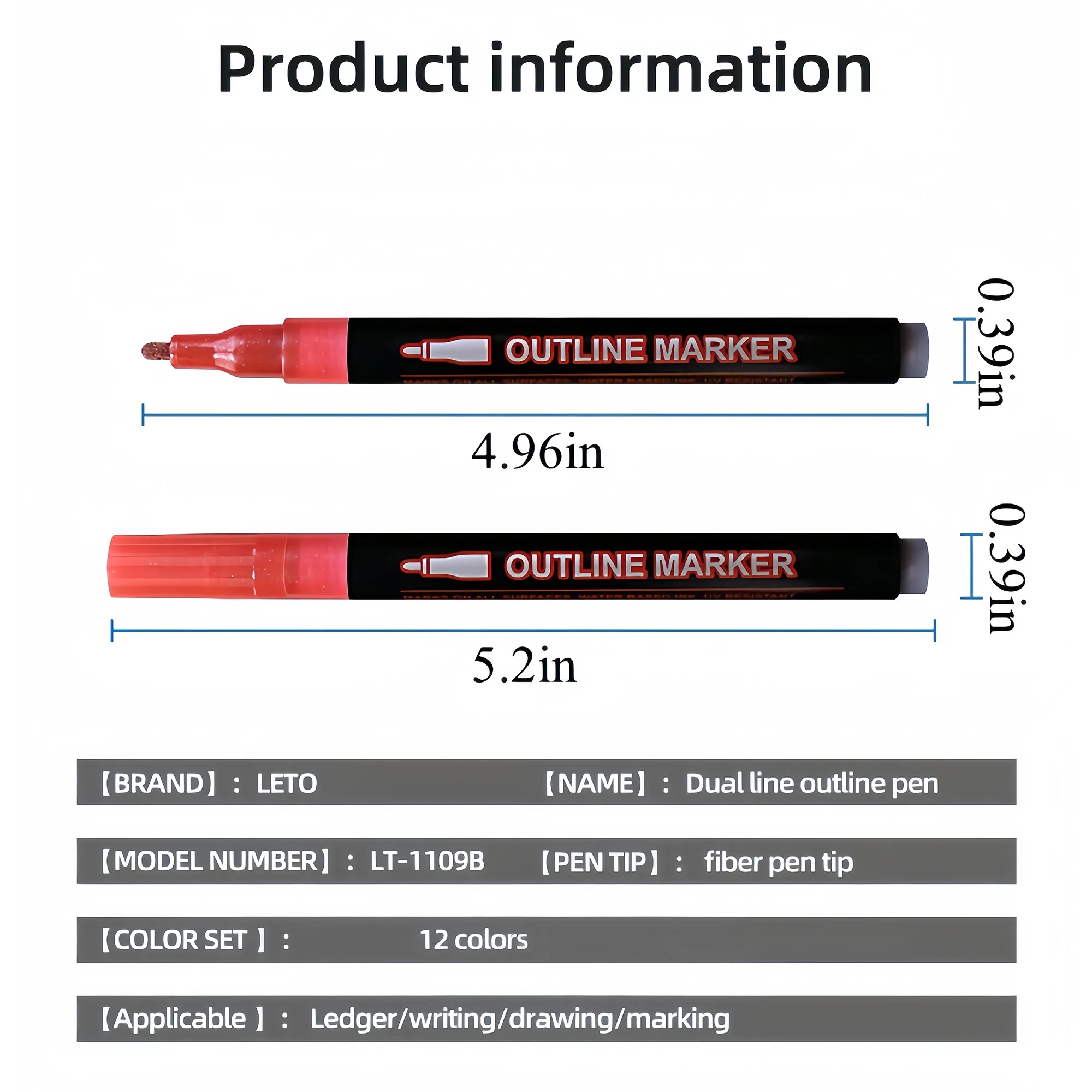 Vibrant Double Line Outline Marker Set For Drawing DIY 6