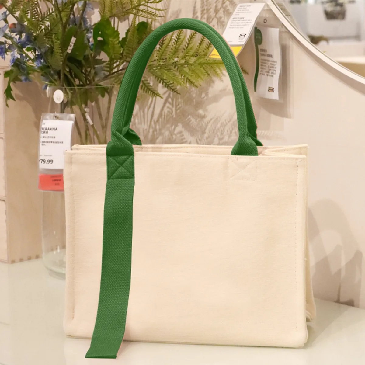 Canvas Bag With Ribbon Tote Exhibition Can Be Customized 7