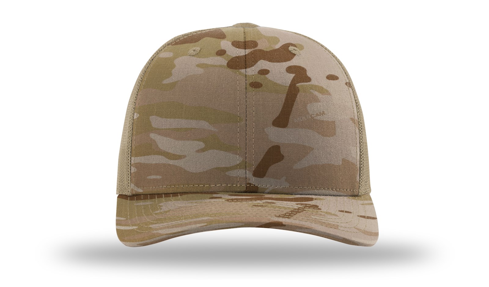 Richardson 112PT 6-Panel Printed Tactical Snapback Trucker Hat w/ Leatherette Patches or Embroidery 18