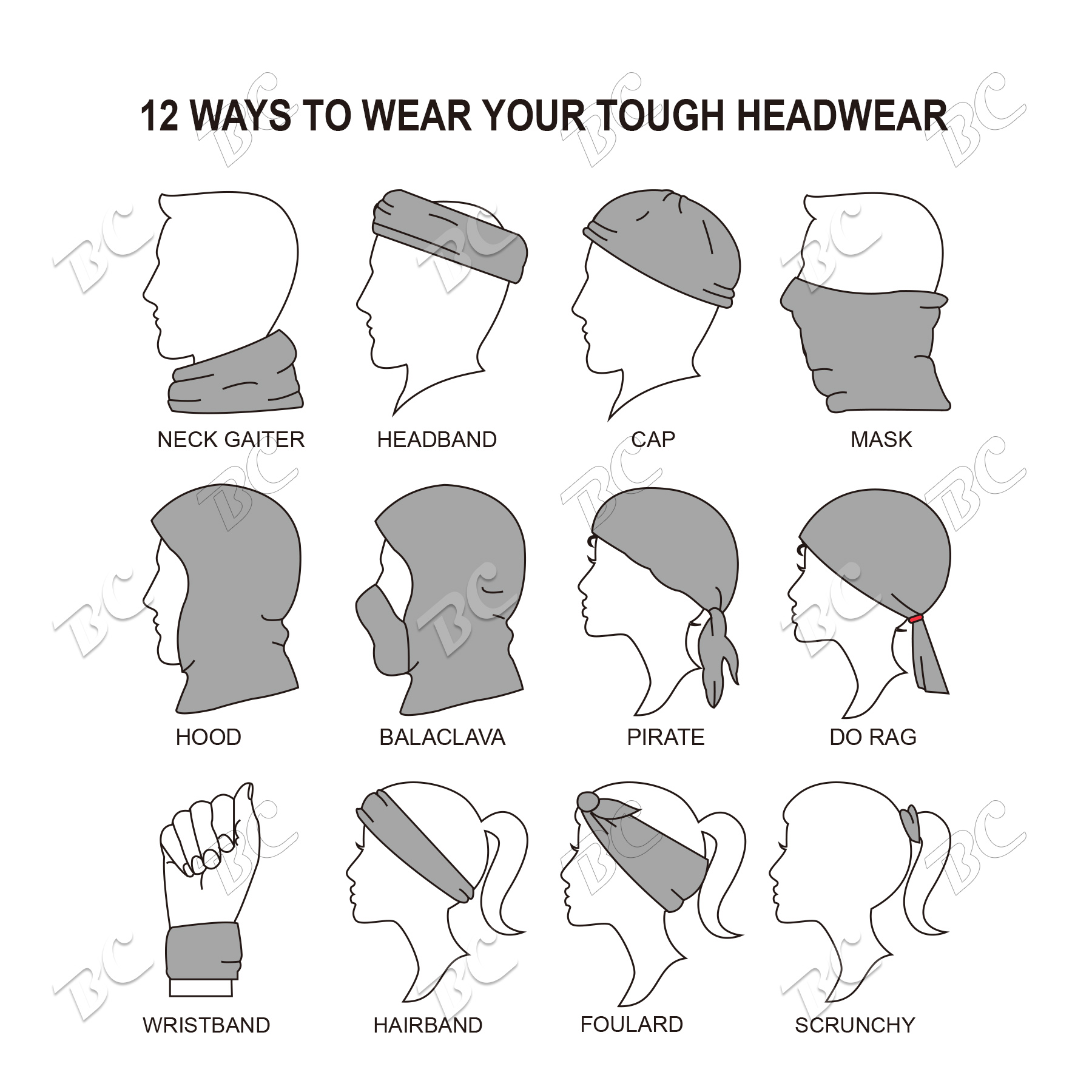 100% polyester Moisture Wicking Seamless Custom Bandana/Sport Scarfs/Gaiters 3