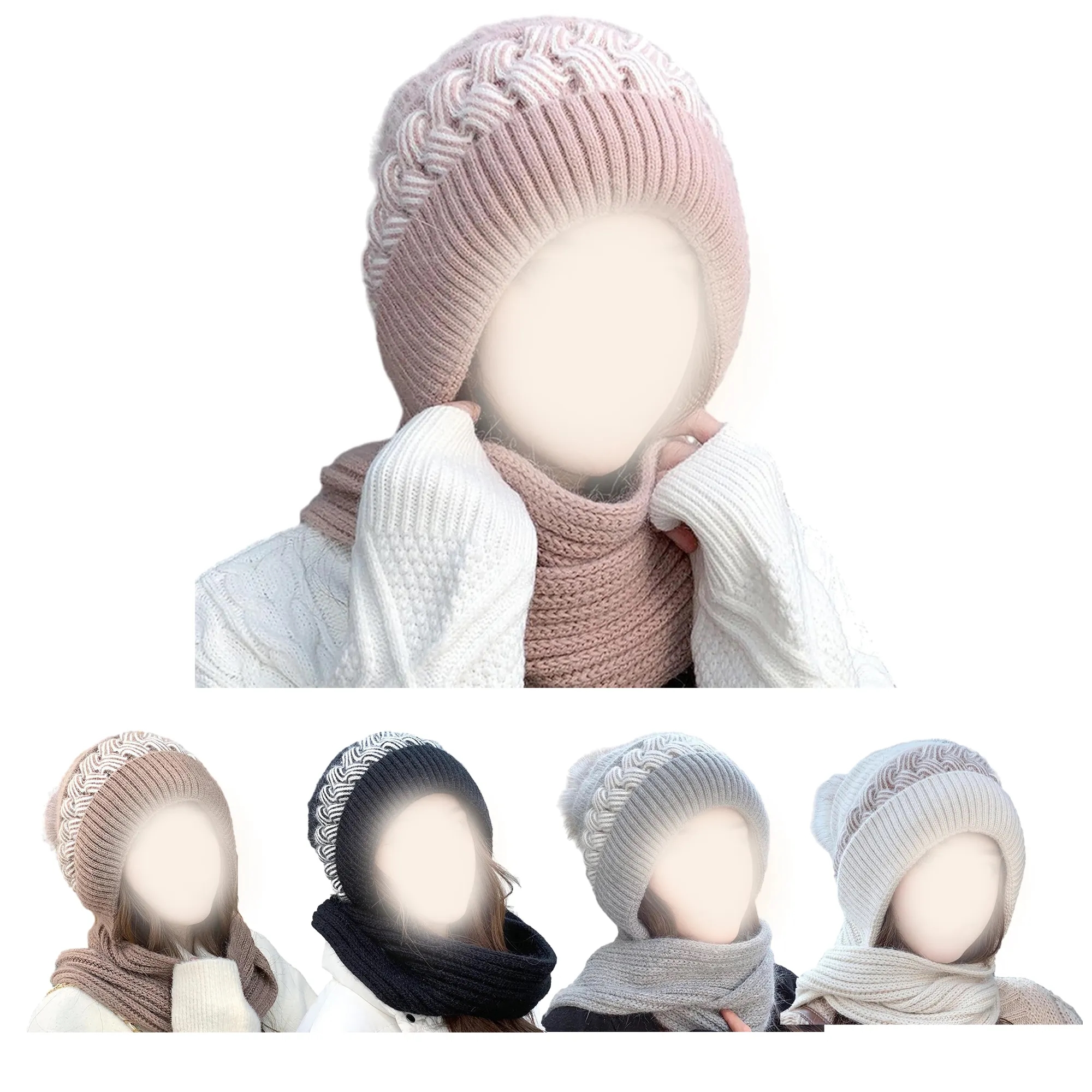 Women's Scarf Integrated Hat