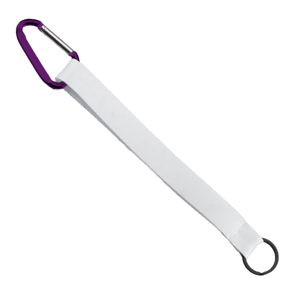 3/4" Sewn Polyester Keychain with Metal Split-Ring and Carabiner 17