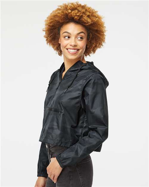 Women's Lightweight Quarter-Zip Pullover Crop Windbreaker - EXP64CRP 39
