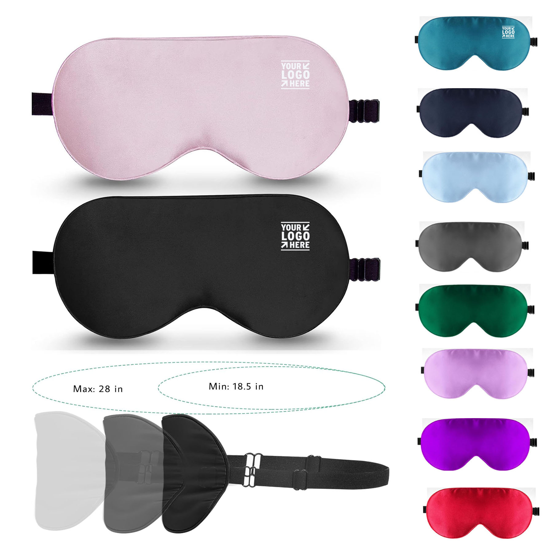 100% Real Natural Pure Silk Eye Mask Sleep Shade Cover with Adjustable Strap 2