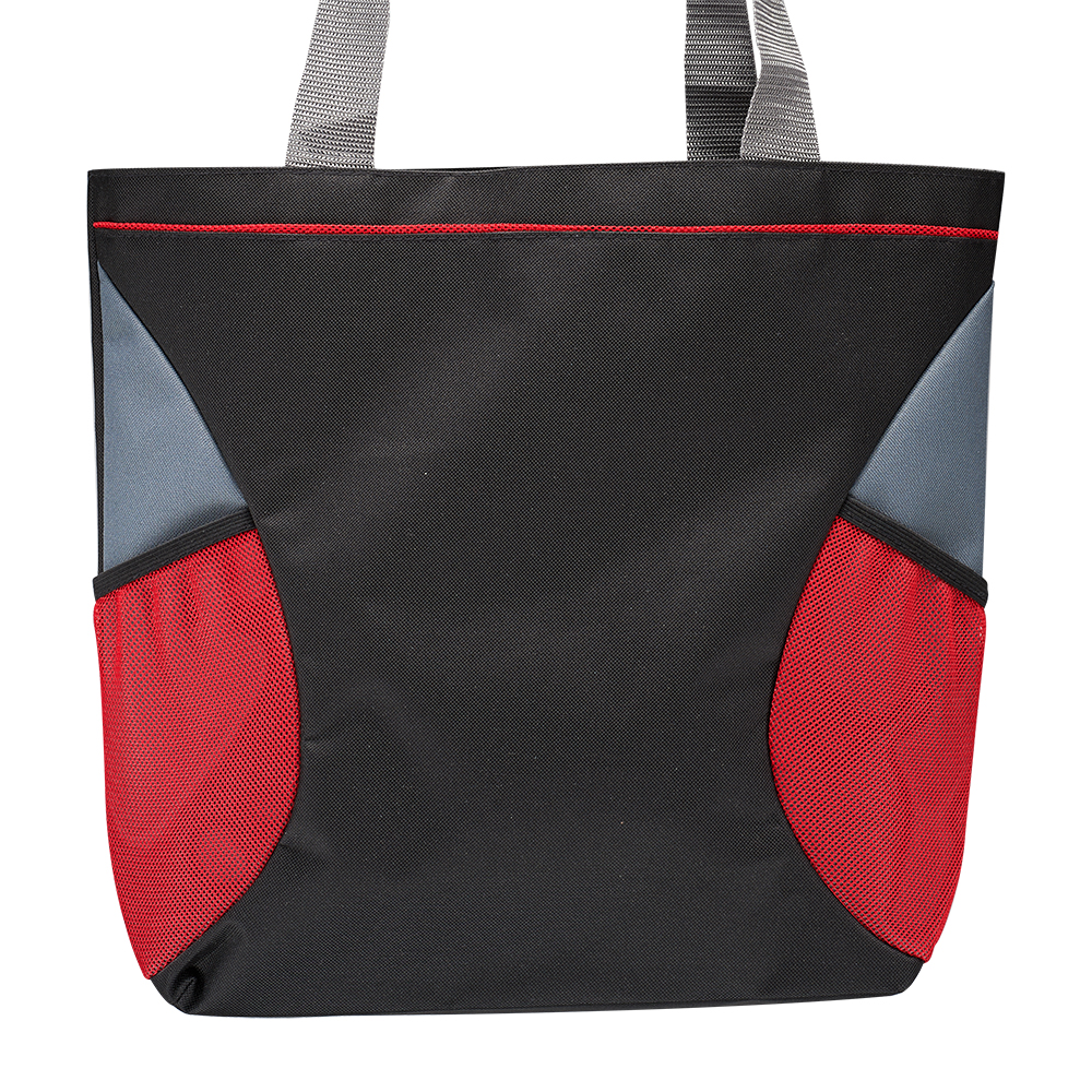 Shoulder Tote Bag with Mesh Pocket, custom tote bag with logo imprint 8