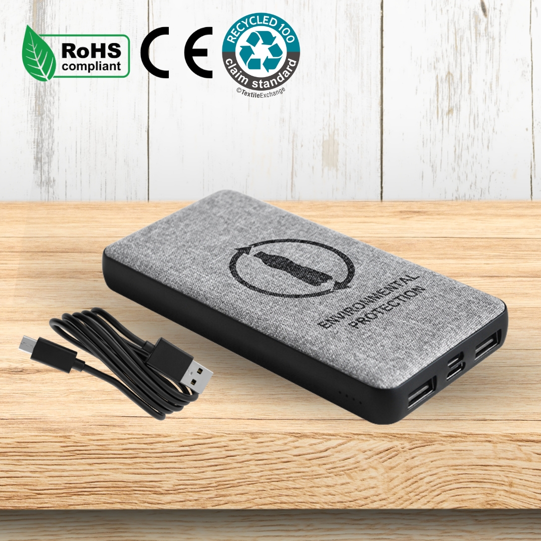 EcoTech Eco-Friendly 10000mAh rPET Wireless Power Bank 10