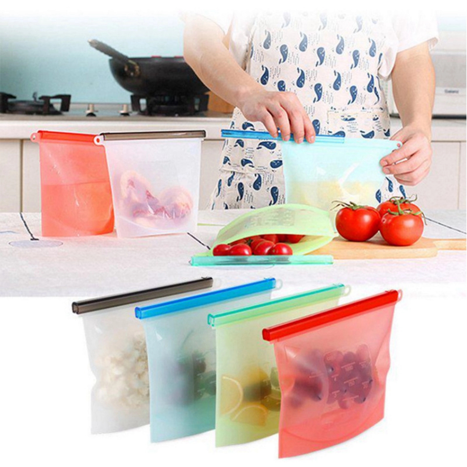 Waterproof Reusable Silicone Food Storage Bag 15