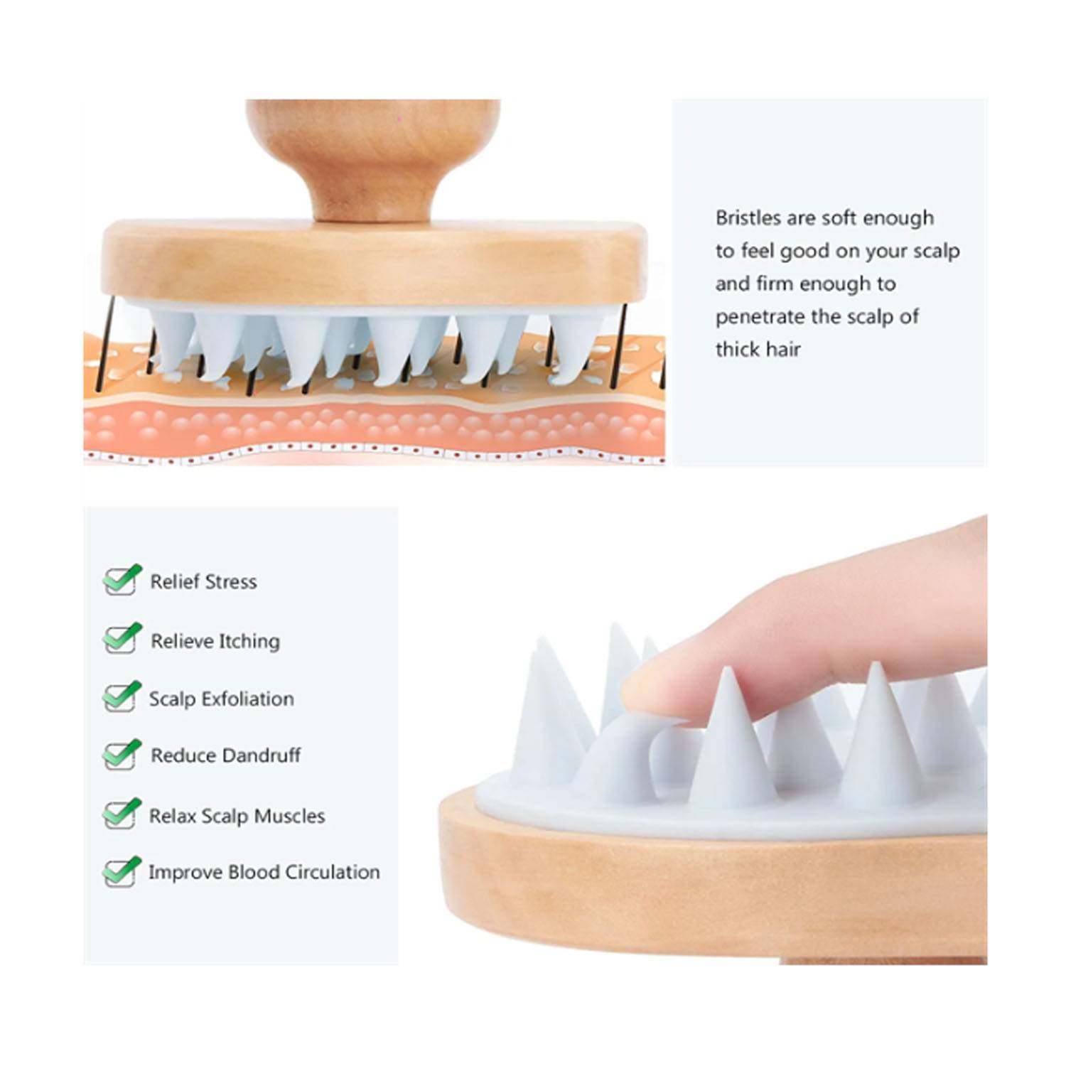 Wooden Scalp Massager Shampoo Brush 3