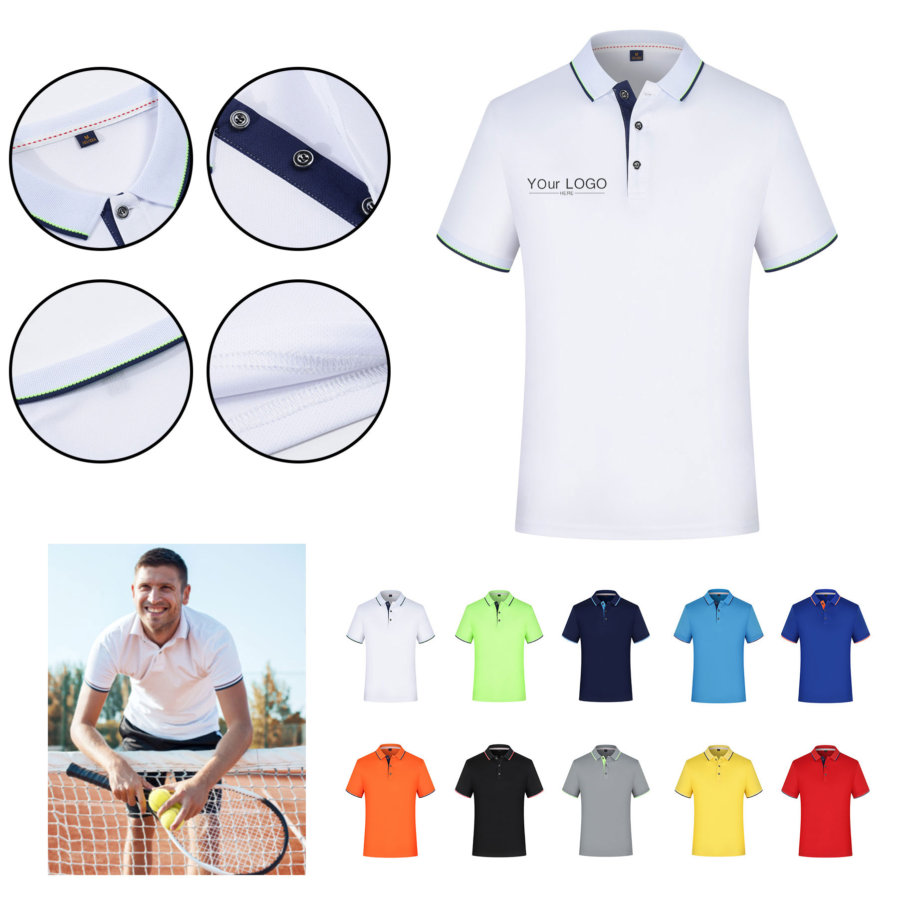 Mens Polo Shirt Short Sleeve 2
