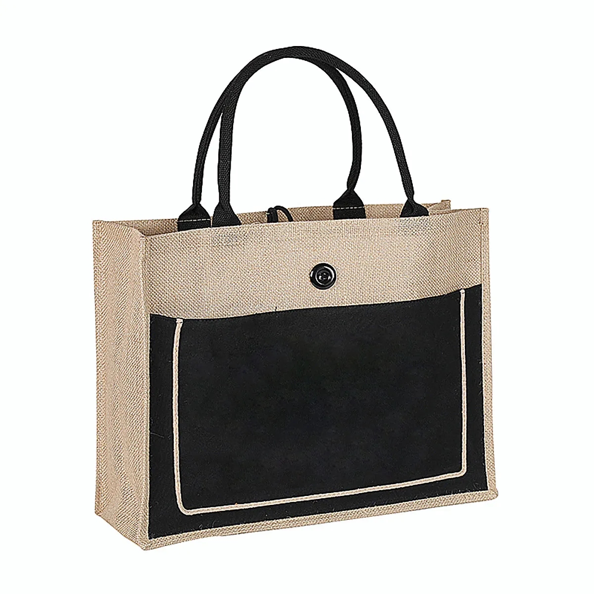 Jute Laminated Purse Gift Shopping Coarse Linen Handbag, custom tote bag with logo imprint 5