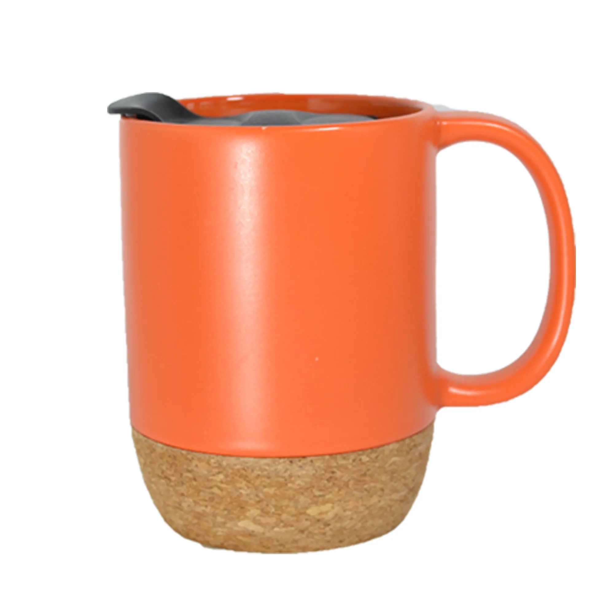 Cork Base Ceramic Mug With Lid MOQ 50pcs 3