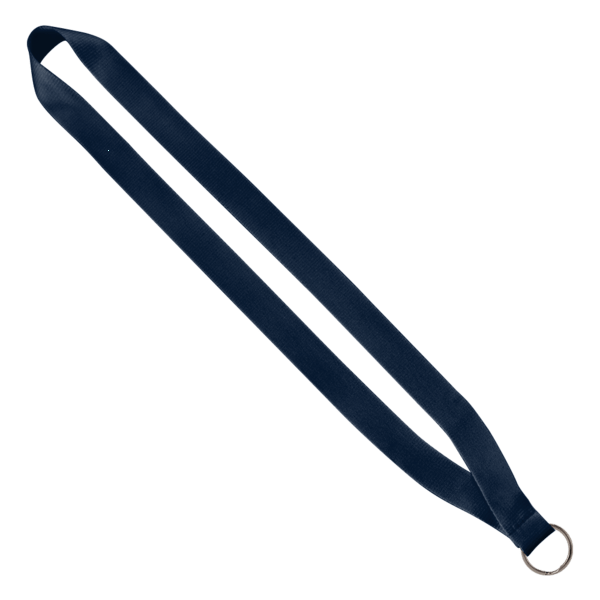 3/4" Polyester Lanyard with Sewn Silver Metal Split-Ring 122