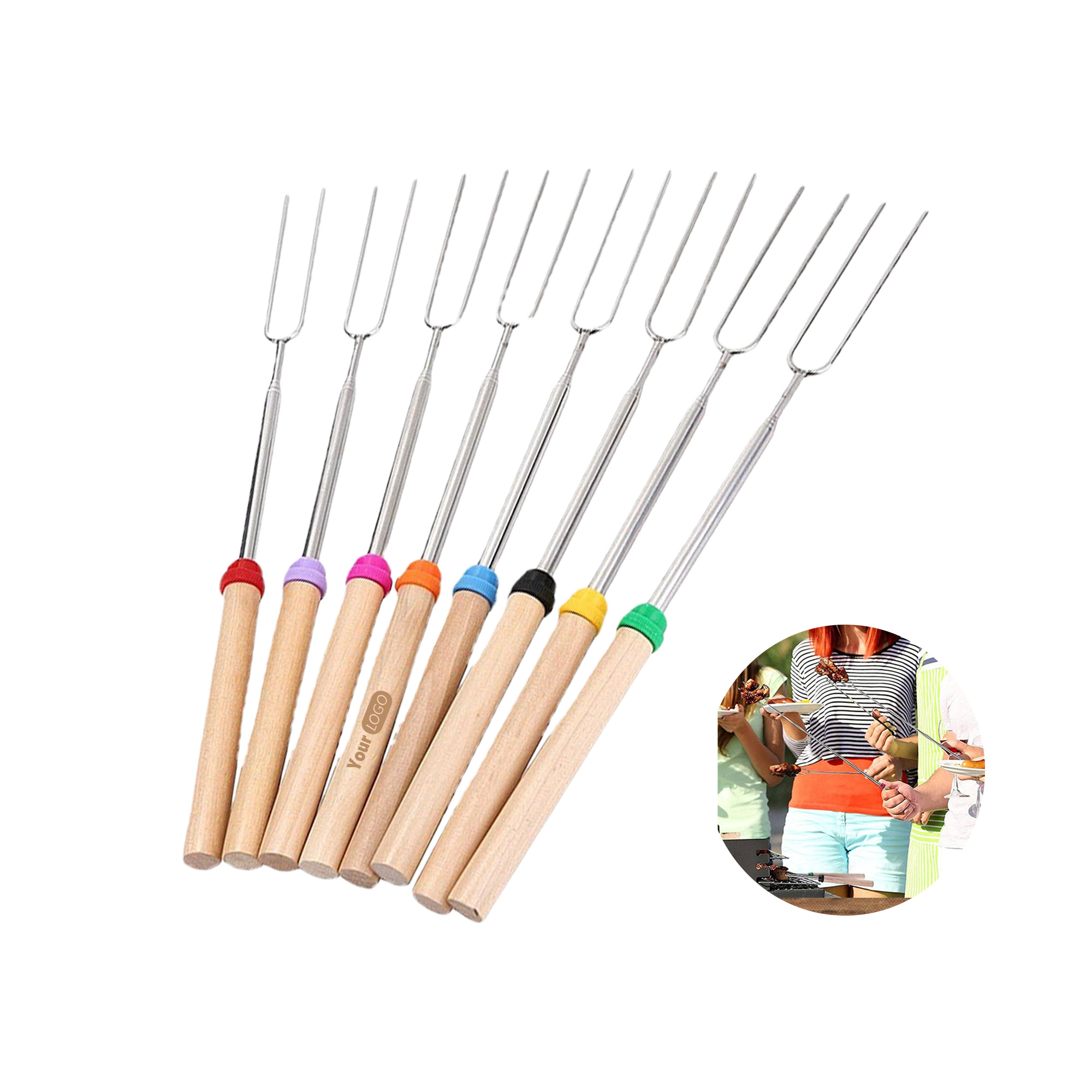 Personalized Colorful Handle BBQ Fork Kit 2