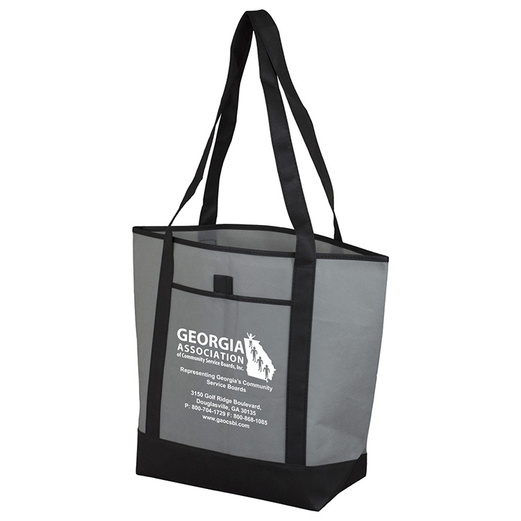 17-1/2"W x 13-1/2"H x 6"Gusset - "The CITY" Convention, Corporate, Travel and Beach Tote Bag 11