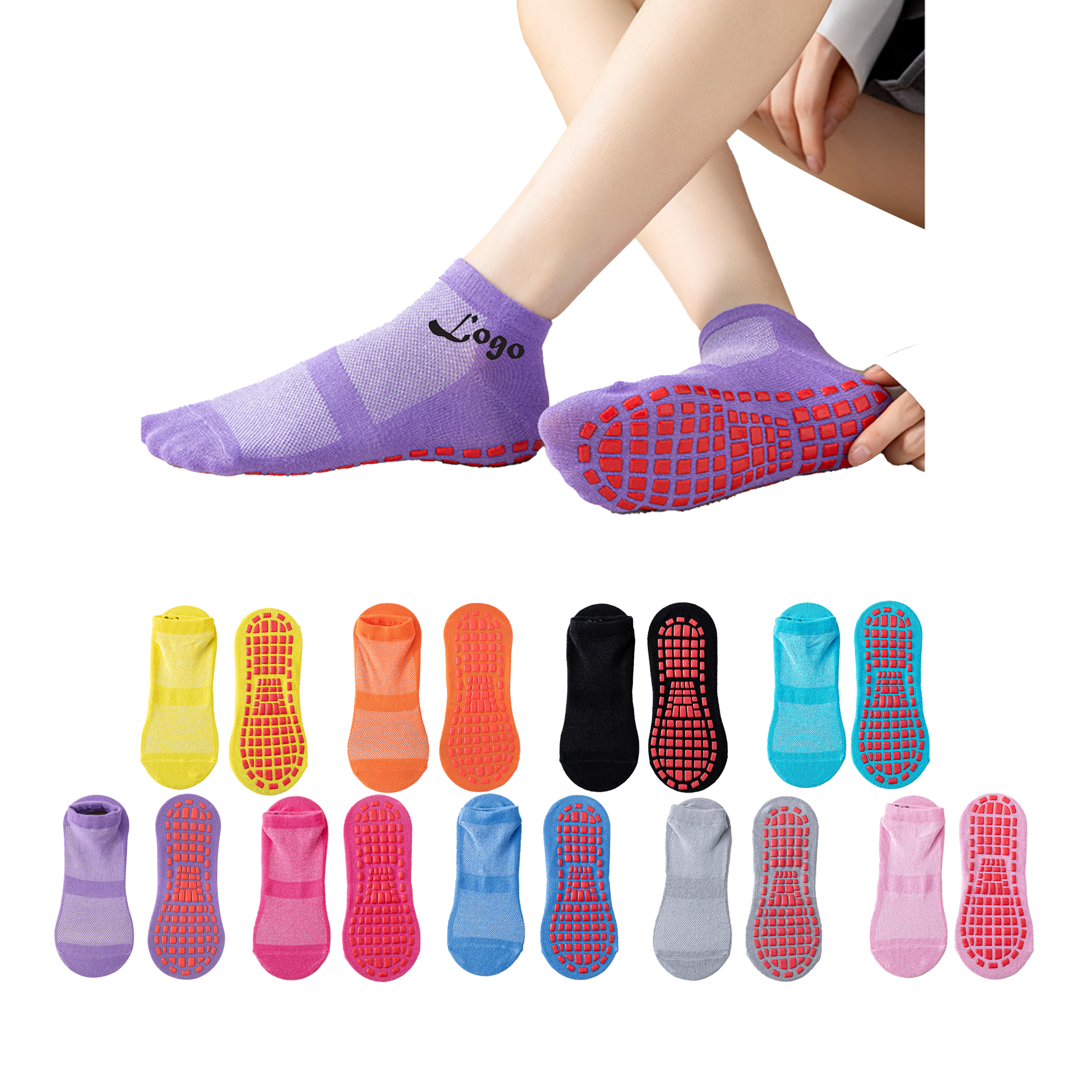 Customizable Cotton Anti-Slip Socks 1