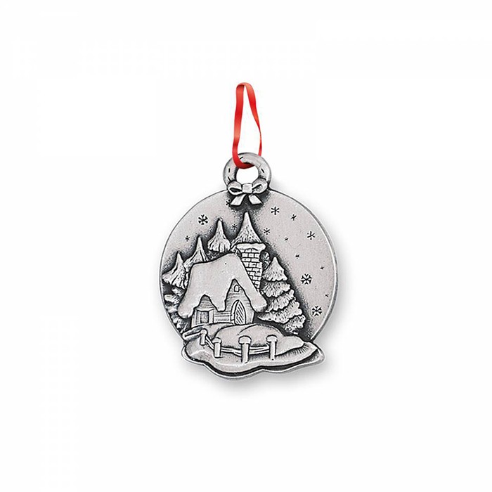 Classic Ornament (1.625 in dia. Snowy Cottage Scene) 2