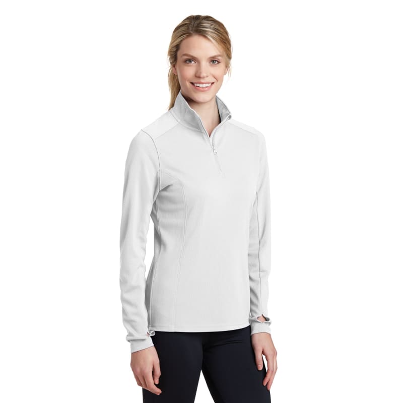 Sport-Tek Women's Sport-Wick Textured 1/4-Zip Pullover. 3